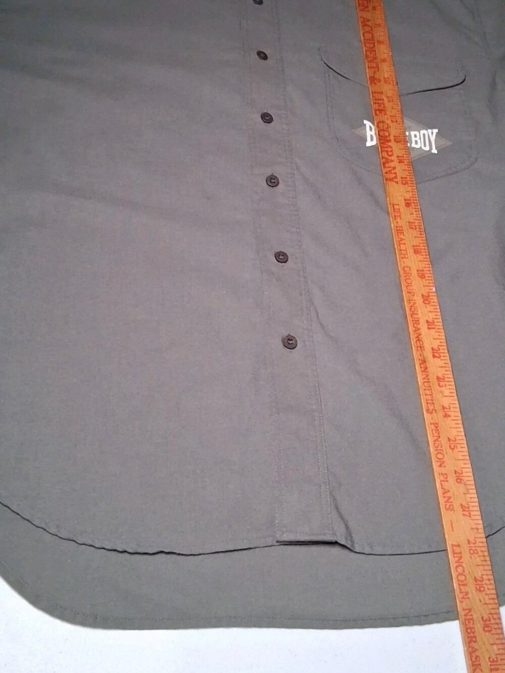 Vintage 1990s Bugle Boy Shirt Small Gray Button Down Collared Retro Grunge - Picture 7 of 12